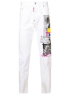 Dsquared2 Printed Slim Jeans - White
