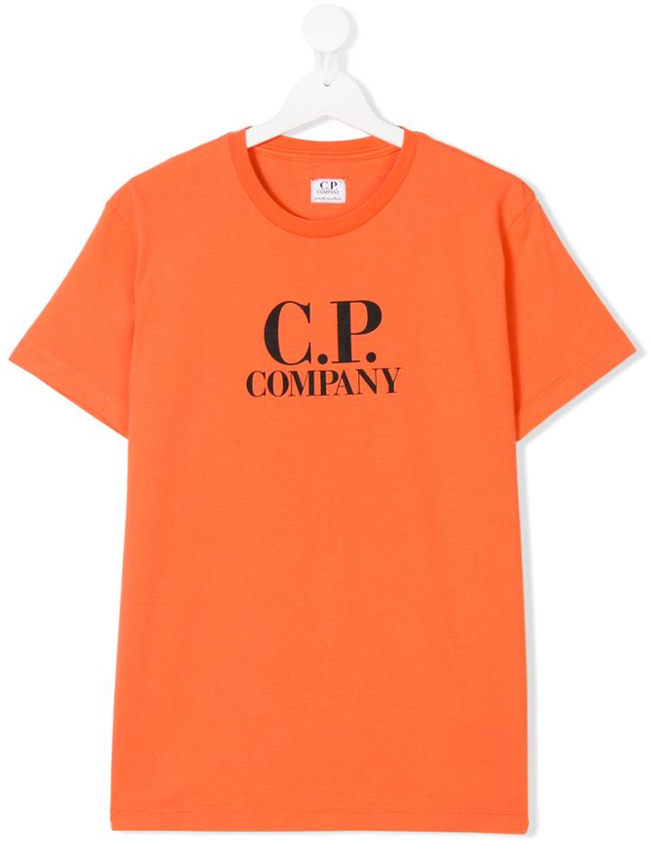 Cp Company Kids Teen Logo Print T-shirt - Yellow & Orange