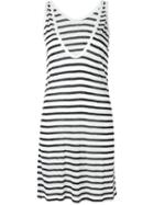 T By Alexander Wang Striped Tank Dress, Women's, Size: Medium, White, Linen/flax/rayon