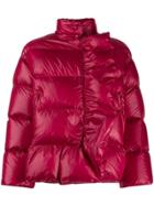 Red Valentino Ruffle Trim Puffer Jacket
