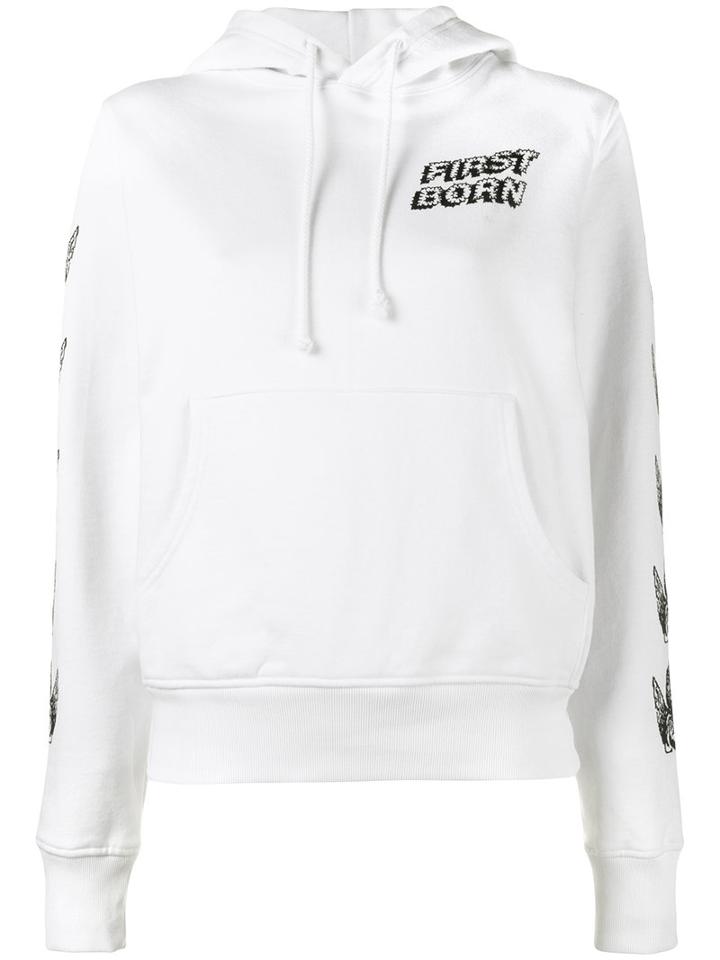 Ashley Williams - 'first Born' Hooded Sweatshirt - Women - Cotton - M, Women's, White, Cotton