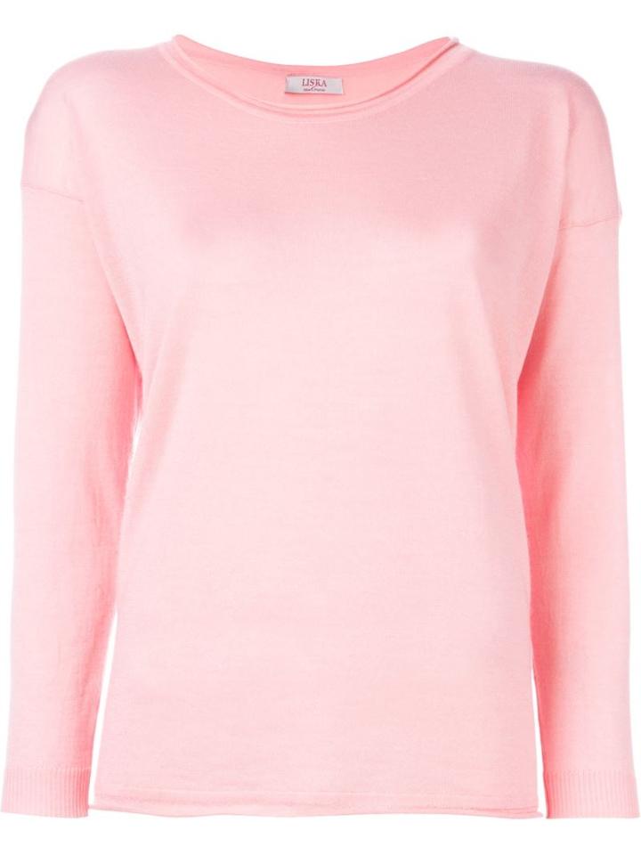 Liska Scoop Neck Sweater, Women's, Size: Large, Pink/purple, Cashmere/merino/silk