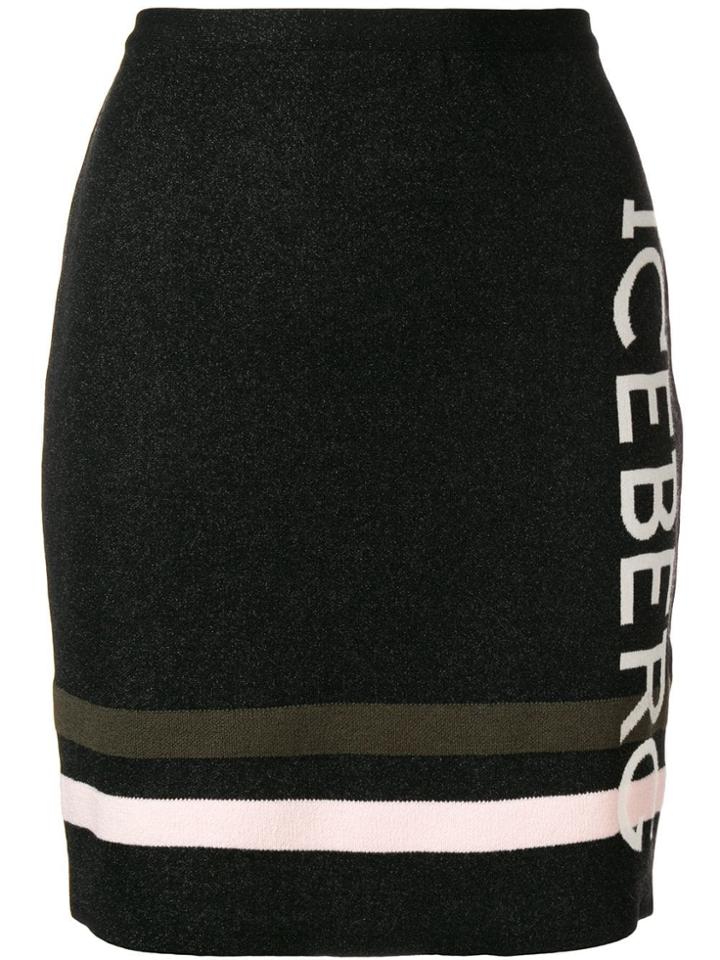 Iceberg Fitted Skirt - Black