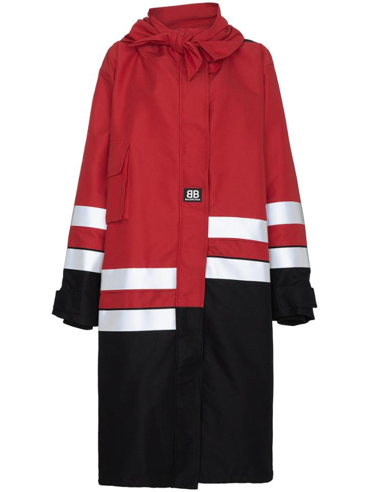 Balenciaga Reflective Parka With Hood - Red