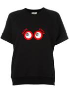 Fendi Googly Eyes Sweatshirt, Women's, Size: 40, Black, Cotton