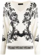 Etro Floral Print V-neck Jumper - Neutrals