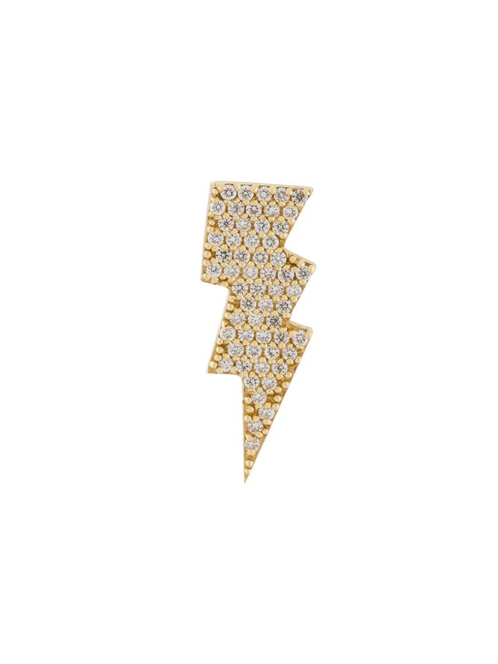 Anton Heunis Gold And Diamond Lightning Bolt Earring - Metallic