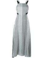 Kenzo Diagonal Stripe Dress, Women's, Size: 38, White, Silk/polyester