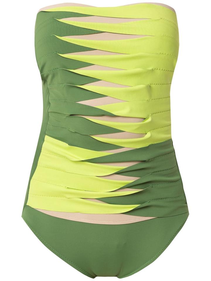 Amir Slama Sleeveless Printed Swimsuit - Green