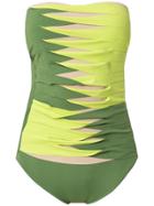 Amir Slama Sleeveless Printed Swimsuit - Green