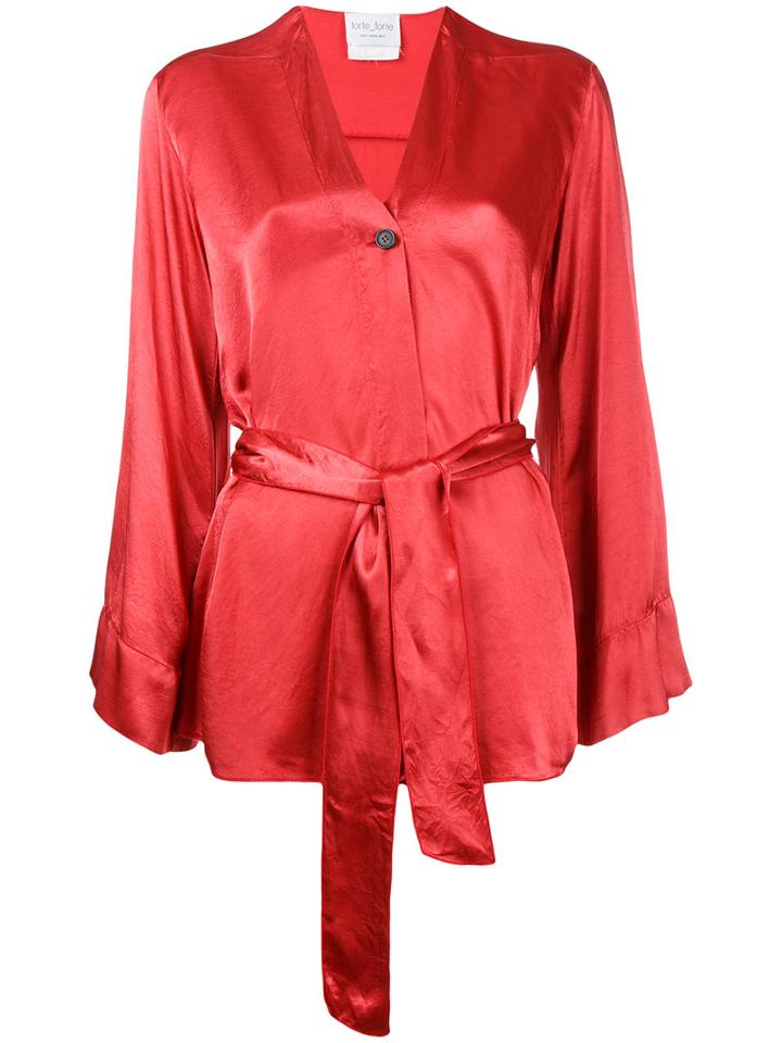 Forte Forte - Belted Blazer - Women - Viscose - 1, Women's, Red, Viscose