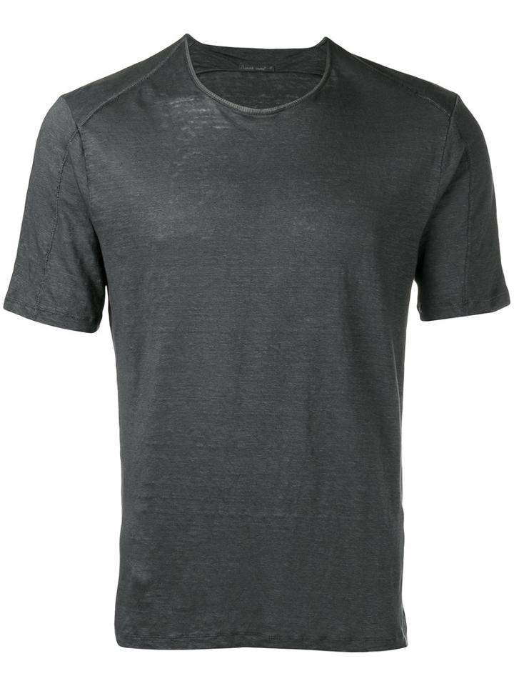 Transit - Round Neck T-shirt - Men - Cotton/linen/flax/polyamide - S, Grey, Cotton/linen/flax/polyamide