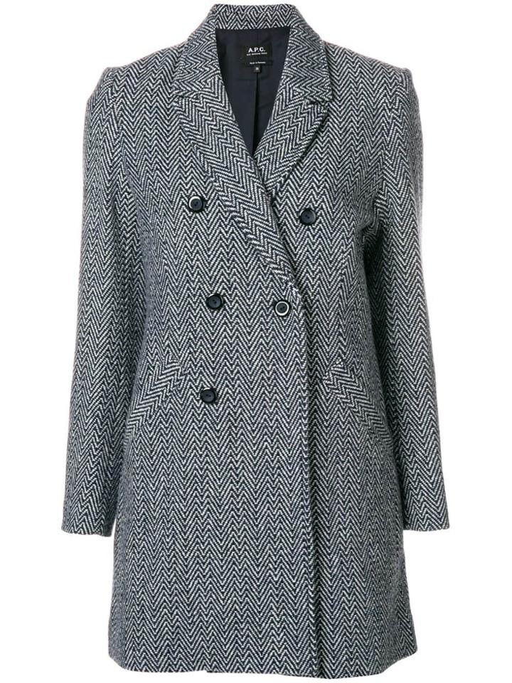 A.p.c. Joan Double-breasted Coat - Blue