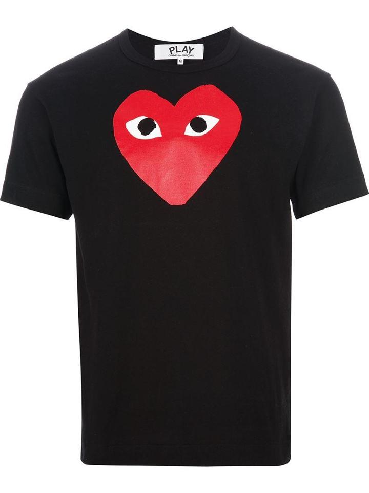 Comme Des Garcons Play Emblem Print T-shirt