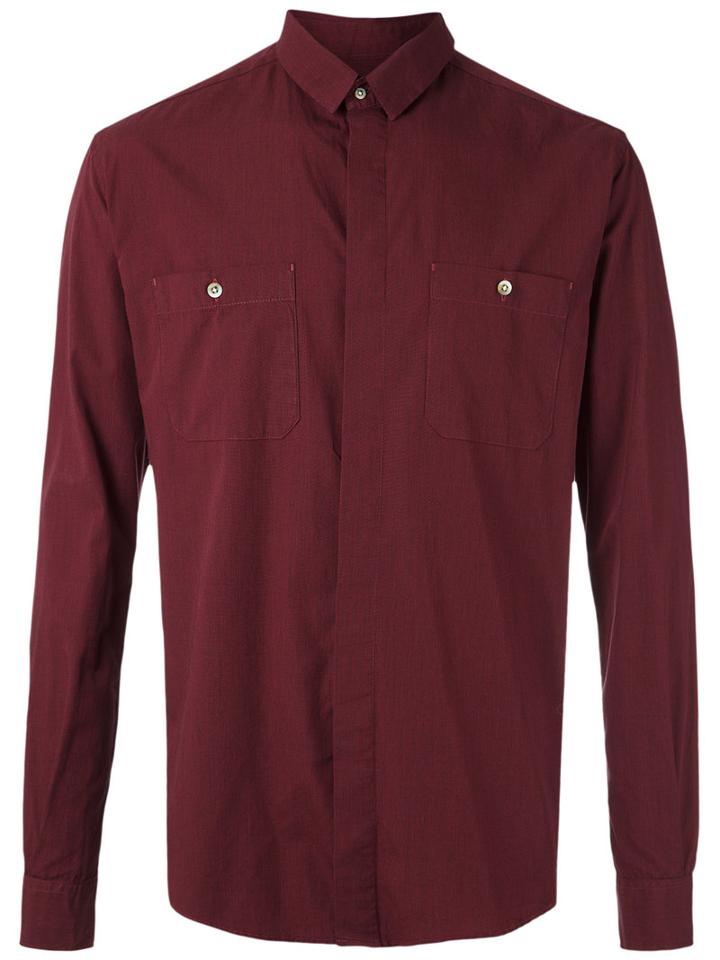 À La Garçonne - Long Sleeves Shirt - Men - Cotton - M, Red, Cotton