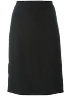 Armani Collezioni Straight Skirt, Women's, Size: 50, Black, Acetate/silk/polyester