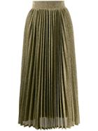 Amuse Pleated Mid-length Skirt - Gold