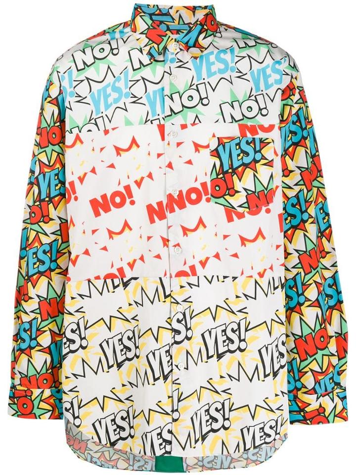 Comme Des Garçons Shirt Long-sleeved Comic Print Shirt - White