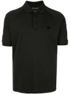 Emporio Armani Logo Patch Concealed Button Polo Shirt - Black