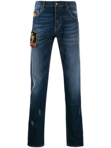 Lords And Fools King Patch Straight Jeans - Blue