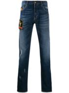 Lords And Fools King Patch Straight Jeans - Blue