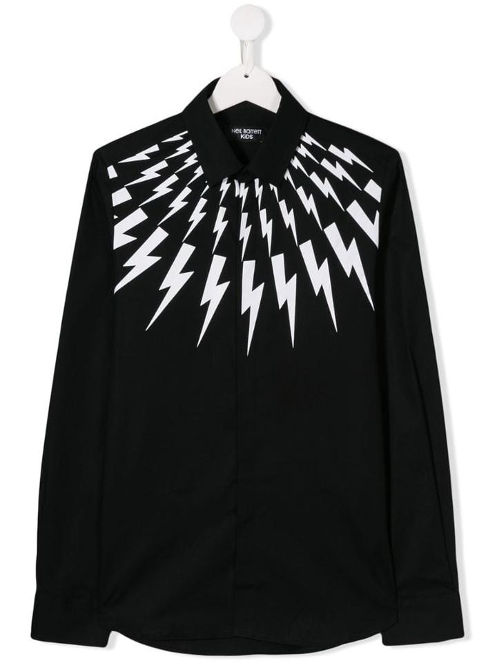 Neil Barrett Kids Lightning Bolt Shirt - Black