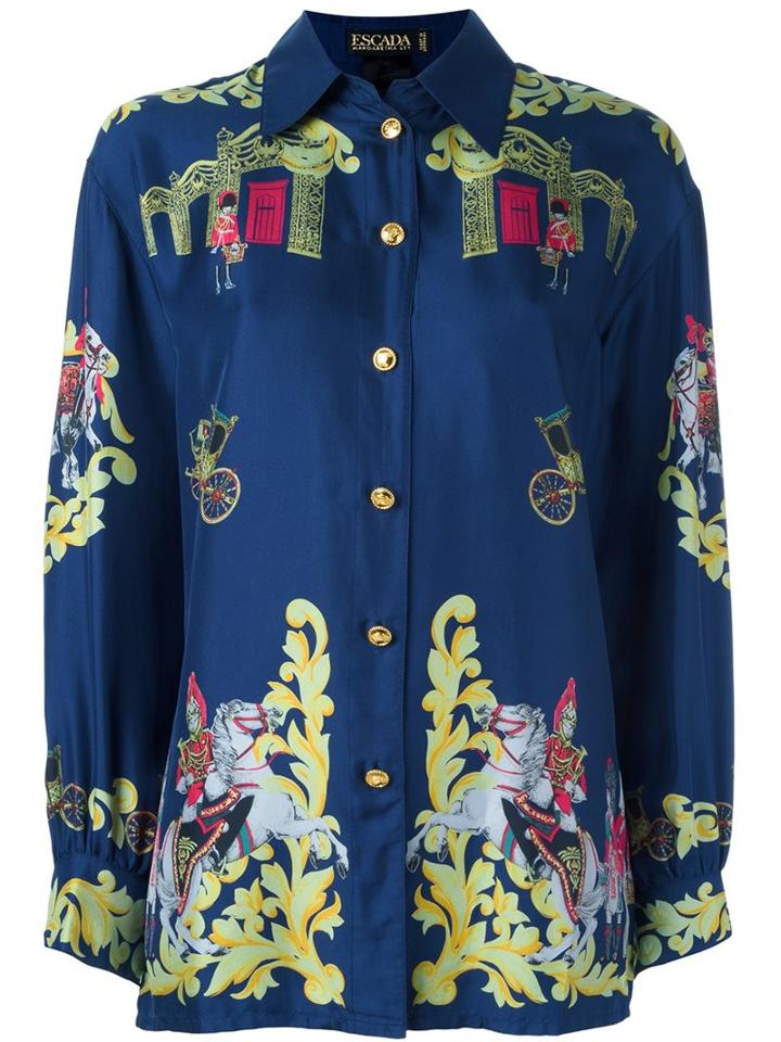 Escada Vintage 'royal Army' Printed Shirt