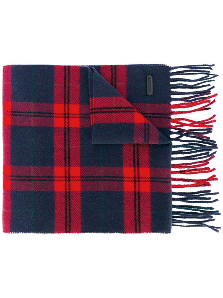 Dsquared2 Check Scarf - Blue