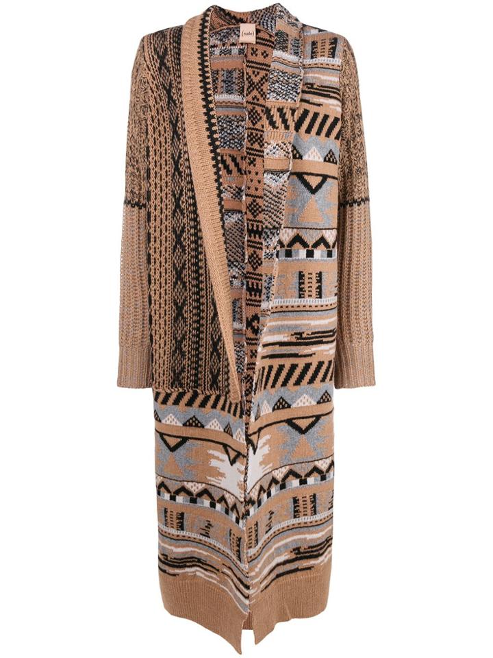 Nude Navajo Pattern Cardigan - Brown