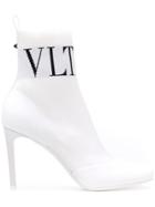 Valentino Vltn Sock Boots - White