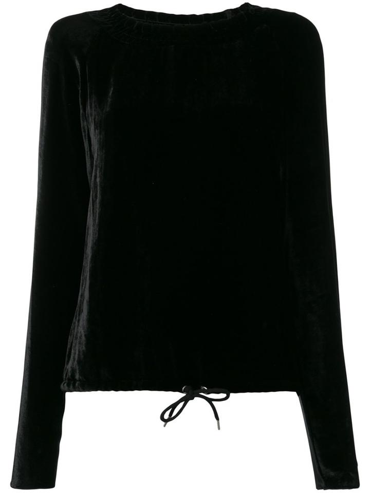 See By Chloé Drawstring Velvet Blouse, Women's, Size: 36, Black, Vegetable Fibres/silk