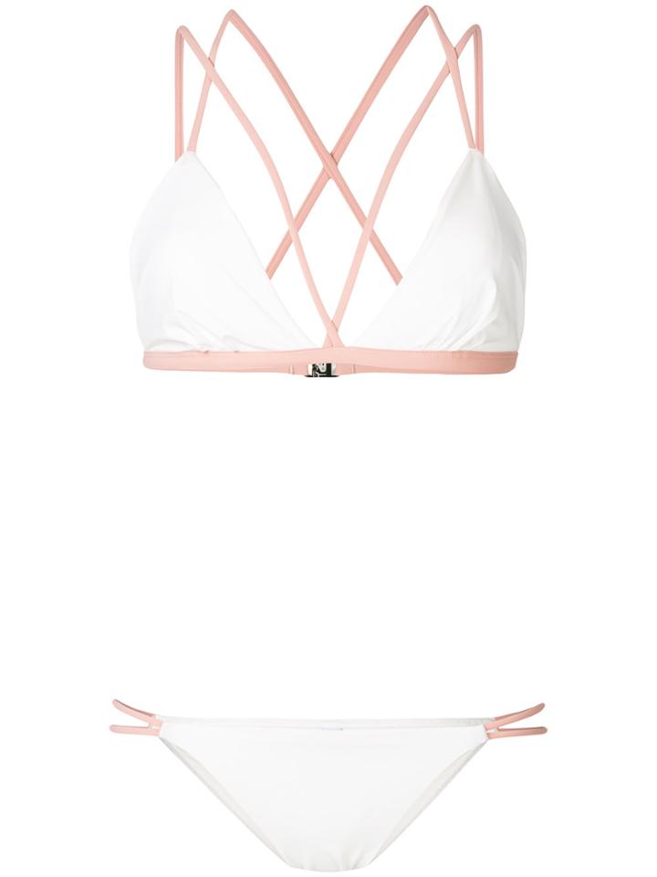 Fleur Of England Contrast Bikini Set - White