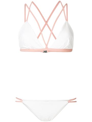 Fleur Of England Contrast Bikini Set - White