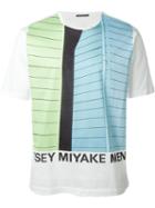 Issey Miyake Men Asymmetric Lines Print T-shirt