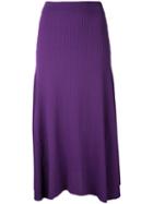 Le Ciel Bleu - Multh Rib Skirt - Women - Polyester/rayon - 36, Pink/purple, Polyester/rayon