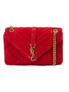 Saint Laurent Medium 'monogram' Shoulder Bag, Women's, Red