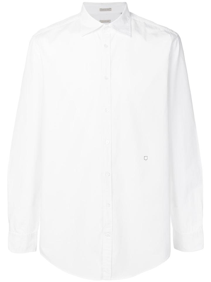 Massimo Alba Point Collar Genova Shirt - White