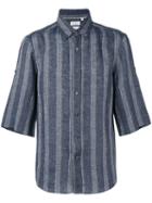 Brunello Cucinelli - Striped Short Sleeve Shirt - Men - Linen/flax - Xl, Grey, Linen/flax
