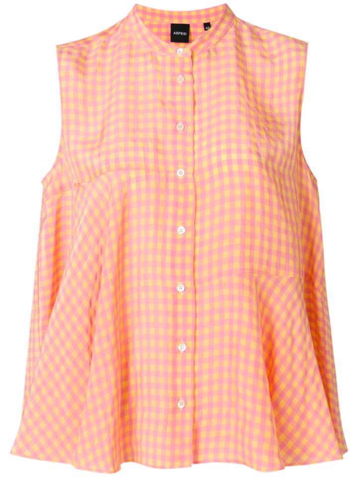 Aspesi Vichy Button Shirt - Pink & Purple