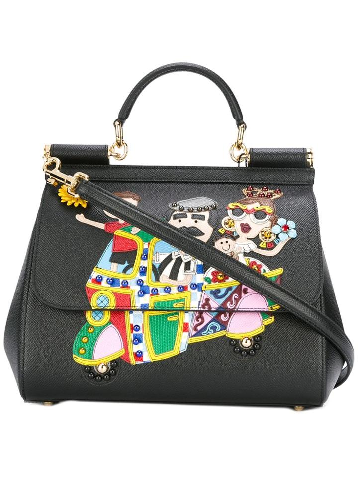 Dolce & Gabbana Dg Family Patch Sicily Shoulder Bag - Black