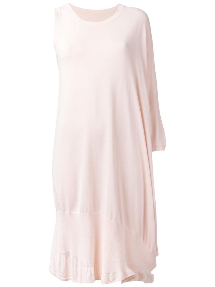 Mm6 Maison Margiela Draped One-shoulder Sweater Dress, Women's, Size: Medium, Pink/purple, Viscose