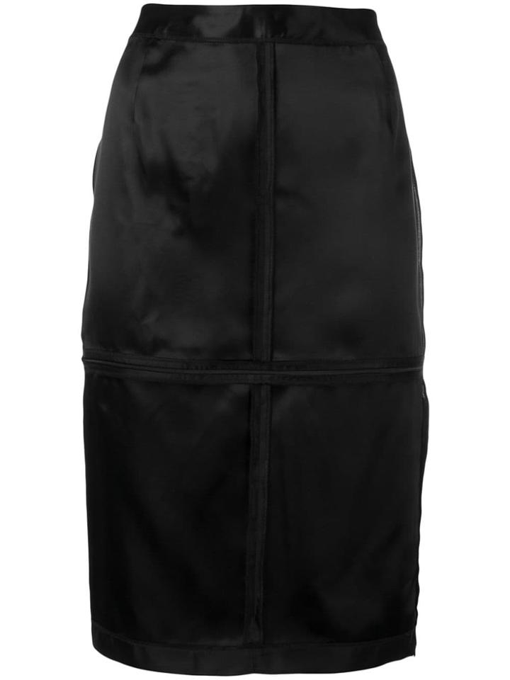 Mm6 Maison Margiela Zip Panelled Pencil Skirt - Black