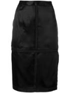 Mm6 Maison Margiela Zip Panelled Pencil Skirt - Black