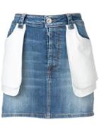Unravel Project Patch Pocket Denim Skirt - Blue