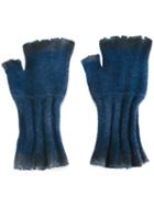 Avant Toi Fingerless Gloves, Men's, Blue, Merino/cashmere