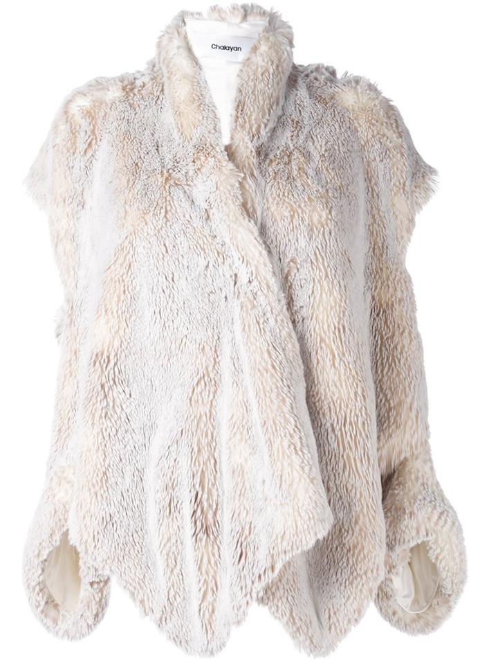 Chalayan Open Shoulder Jacket, Women's, Size: 40, Nude/neutrals, Acrylic/polyester/viscose