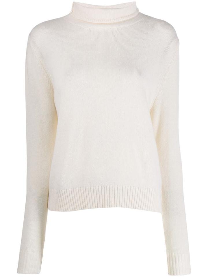 Aspesi Roll-neck Fitted Sweater - Neutrals