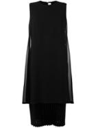 Comme Des Garçons Noir Kei Ninomiya Pleated Trim Dress, Women's, Size: Medium, Black, Nylon/polyester/rayon/polyester