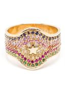 Carolina Bucci Studded Shield Ring