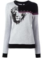 Versus Embellished Lion Sweatshirt, Women's, Size: Xs, Grey, Cotton/spandex/elastane